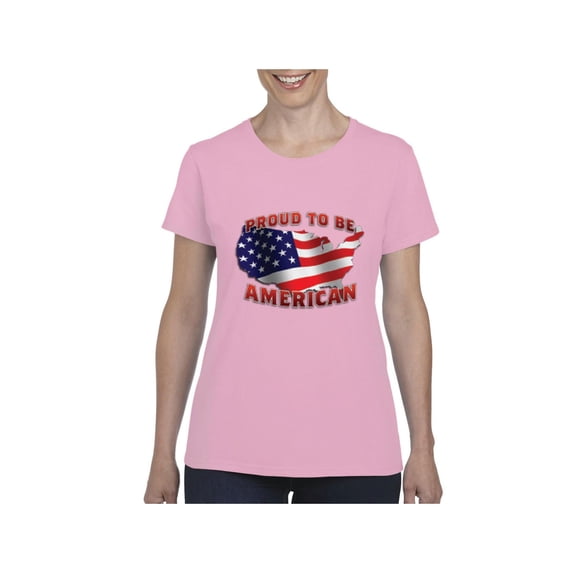 NIB - Women's T-Shirt Short Sleeve, up to Women Size 3XL - American Proud To Be US Flag