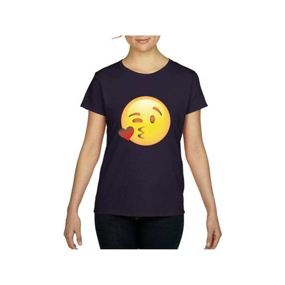 NIB - Women's T-Shirt Short Sleeve - Emoji Winky Face
