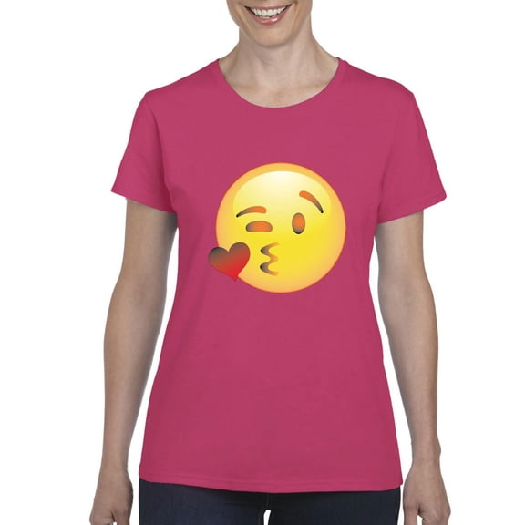 NIB - Women's T-Shirt Short Sleeve - Emoji Winky Face