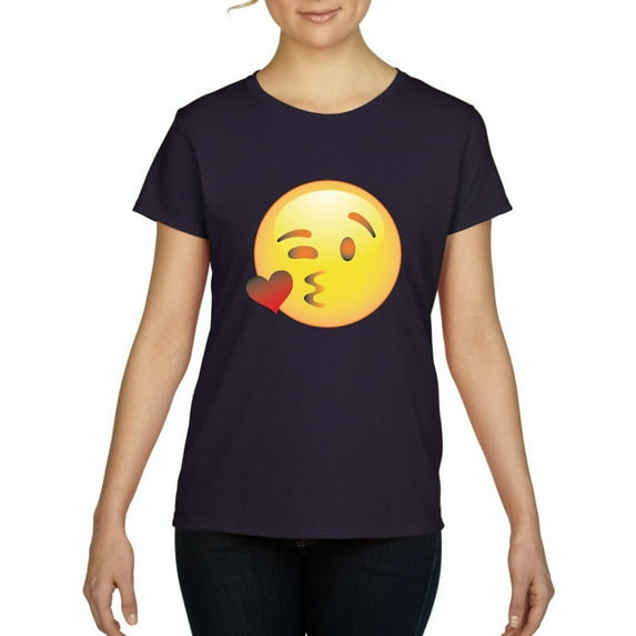 NIB - Women's T-Shirt Short Sleeve - Emoji Winky Face