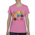 thumbnail image 1 of NIB - Women's T-Shirt Short Sleeve, up to Women Size 3XL - Love Food Donuts Doughnuts, 1 of 5