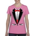 thumbnail image 1 of NIB - Women's T-Shirt Short Sleeve, up to Women Size 3XL - Tuxedo Prom Costume, 1 of 5