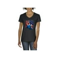 thumbnail image 1 of NIB - Women's T-Shirt V-Neck Short Sleeve - American Flag 4th of July, 1 of 5