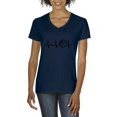 thumbnail image 1 of NIB - Women's T-Shirt V-Neck Short Sleeve - Basketball Heartbeat, 1 of 5