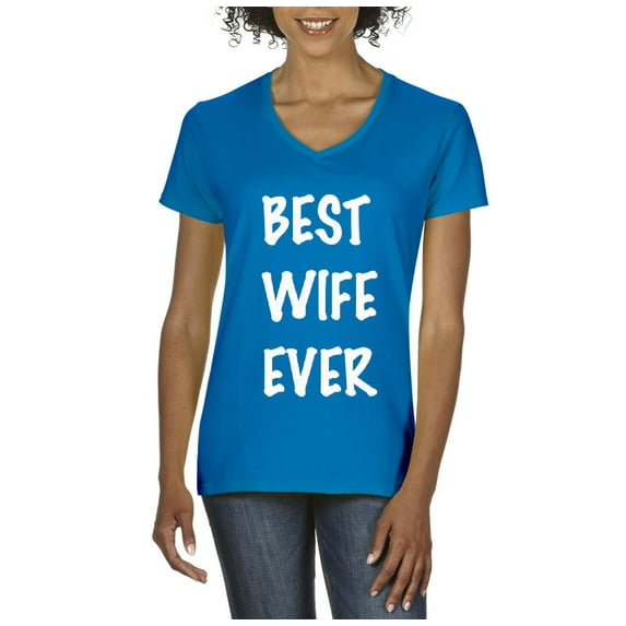 NIB - Women's T-Shirt V-Neck Short Sleeve - Best Wife