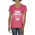 thumbnail image 1 of NIB - Women's T-Shirt V-Neck Short Sleeve - Birthday Gift Princess are Born in June, 1 of 5