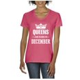 thumbnail image 1 of NIB - Women's T-Shirt V-Neck Short Sleeve - Birthday Gift Queens Are Born in December, 1 of 5