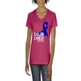 thumbnail image 1 of NIB - Women's T-Shirt V-Neck Short Sleeve - Colon Cancer, 1 of 5