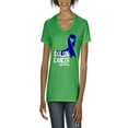 thumbnail image 1 of NIB - Women's T-Shirt V-Neck Short Sleeve - Colon Cancer, 1 of 5