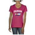 thumbnail image 1 of NIB - Women's T-Shirt V-Neck Short Sleeve - Colorado Flag, 1 of 5