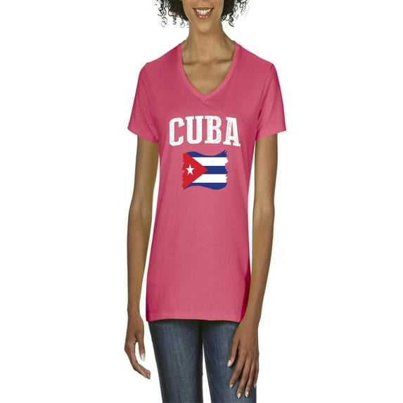 NIB - Women's T-Shirt V-Neck Short Sleeve - Cuba