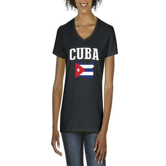 NIB - Women's T-Shirt V-Neck Short Sleeve - Cuba