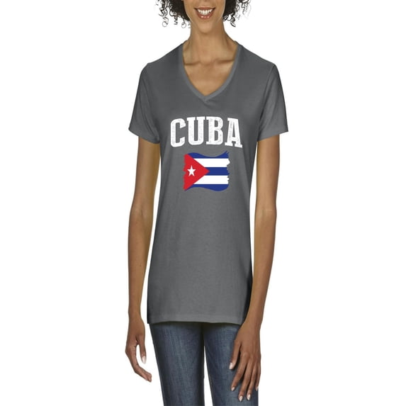 NIB - Women's T-Shirt V-Neck Short Sleeve - Cuba