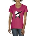 thumbnail image 1 of NIB - Women's T-Shirt V-Neck Short Sleeve - Dancing Panda, 1 of 5