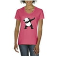 thumbnail image 1 of NIB - Women's T-Shirt V-Neck Short Sleeve - Dancing Panda, 1 of 5