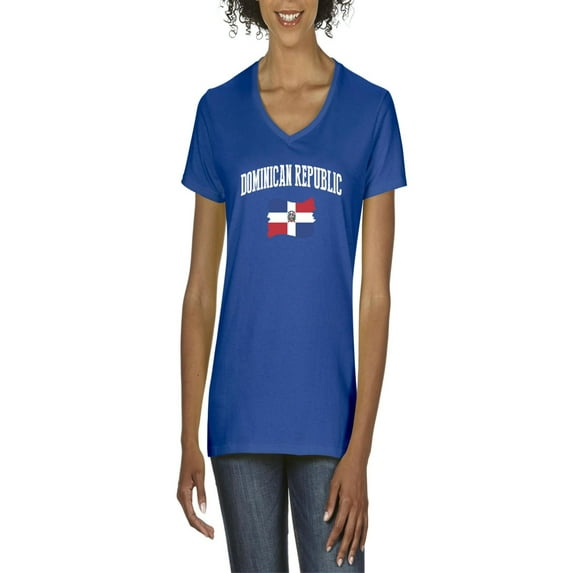 NIB - Women's T-Shirt V-Neck Short Sleeve - Dominican Republic