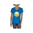 thumbnail image 1 of NIB - Women's T-Shirt V-Neck Short Sleeve - Emoji Laughing Tears, 1 of 5
