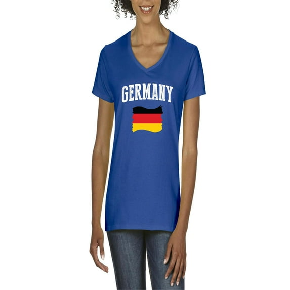 NIB - Women's T-Shirt V-Neck Short Sleeve - Germany Flag