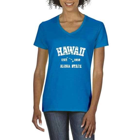 NIB - Women's T-Shirt V-Neck Short Sleeve - Hawaii