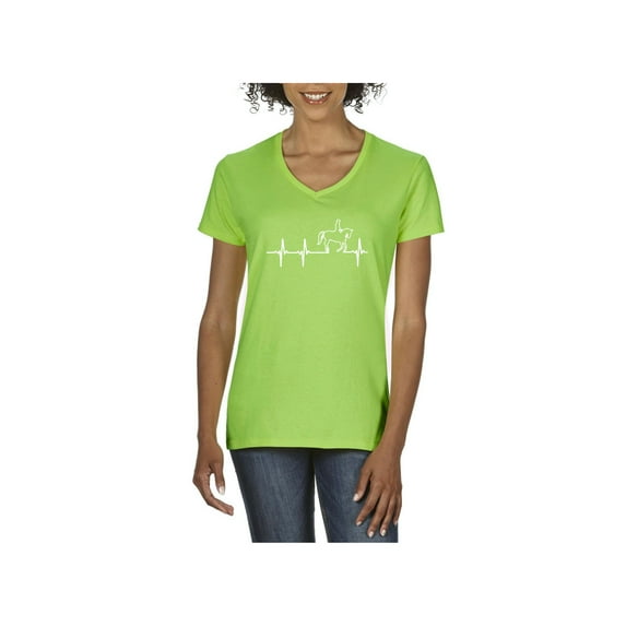 NIB - Women's T-Shirt V-Neck Short Sleeve - Heartbeat Horses