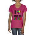 thumbnail image 1 of NIB - Women's T-Shirt V-Neck Short Sleeve - I Love Someone With Autism, 1 of 5