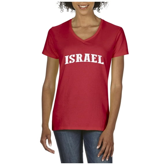 NIB - Women's T-Shirt V-Neck Short Sleeve - Israel