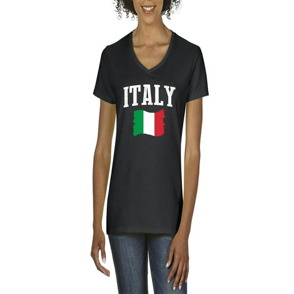 NIB - Women's T-Shirt V-Neck Short Sleeve - Italy