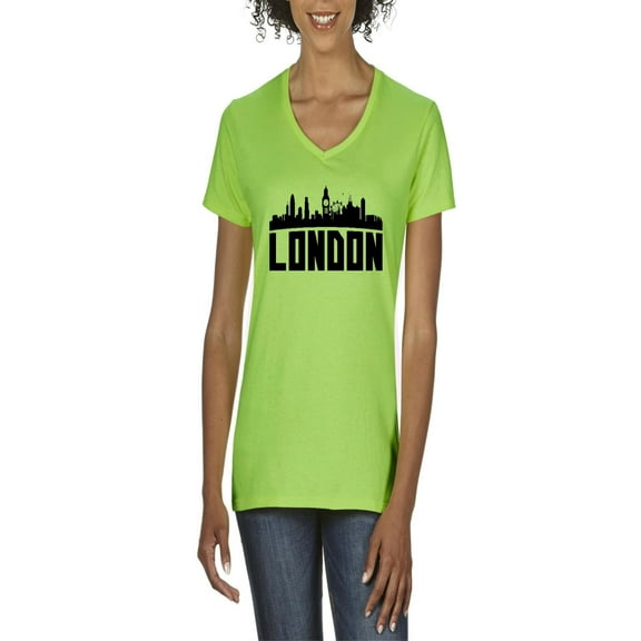 NIB - Women's T-Shirt V-Neck Short Sleeve - London