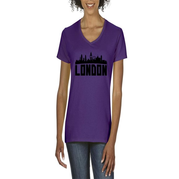 NIB - Women's T-Shirt V-Neck Short Sleeve - London
