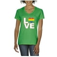 thumbnail image 1 of NIB - Women's T-Shirt V-Neck Short Sleeve - Love Rainbow, 1 of 5