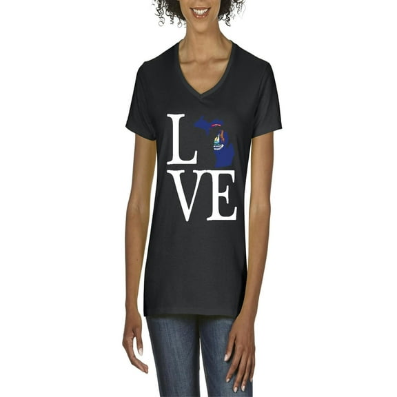 NIB - Women's T-Shirt V-Neck Short Sleeve - Michigan