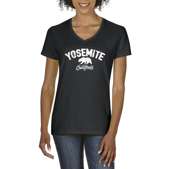 NIB - Women's T-Shirt V-Neck Short Sleeve - NATIONAL PARK Yosemite