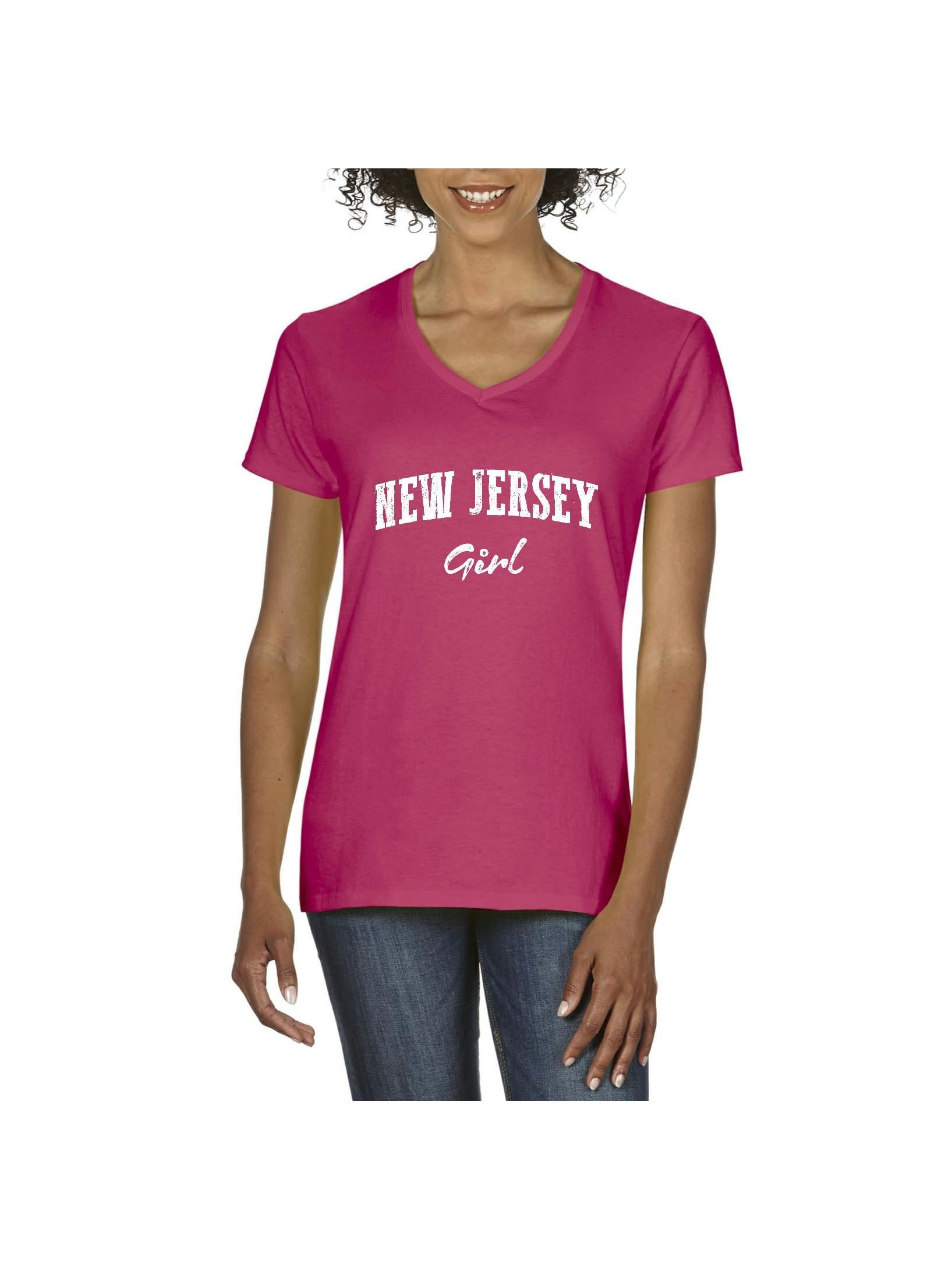 NIB Women's T-Shirt V-Neck Short Sleeve New Jersey Girl