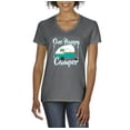 thumbnail image 1 of NIB - Women's T-Shirt V-Neck Short Sleeve - ONE HAPPY CAMPER, 1 of 5