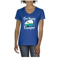 thumbnail image 1 of NIB - Women's T-Shirt V-Neck Short Sleeve - ONE HAPPY CAMPER, 1 of 5