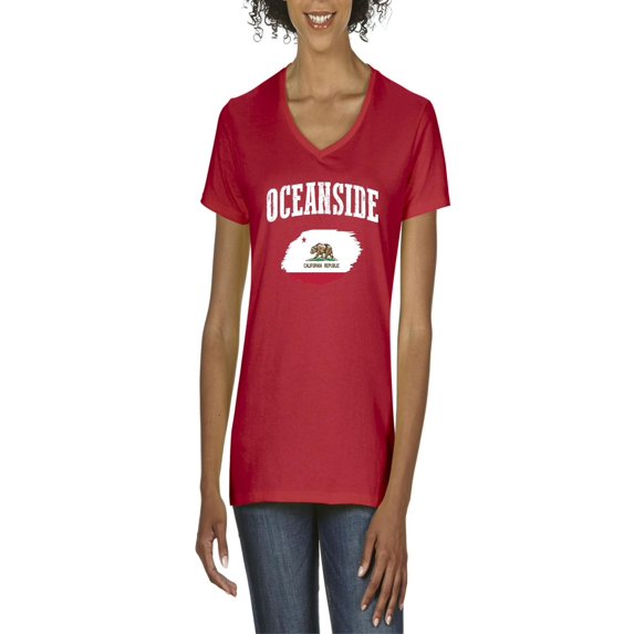 NIB - Women's T-Shirt V-Neck Short Sleeve - Oceanside