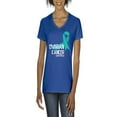 thumbnail image 1 of NIB - Women's T-Shirt V-Neck Short Sleeve - Ovarian Cancer, 1 of 5