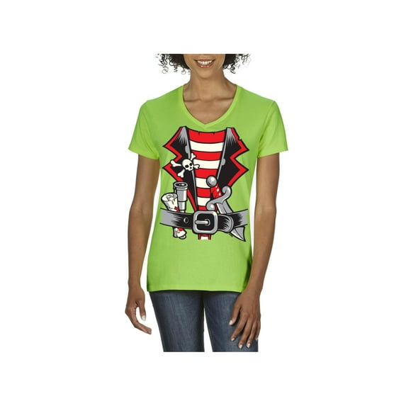 NIB - Women's T-Shirt V-Neck Short Sleeve - Pirate Costume