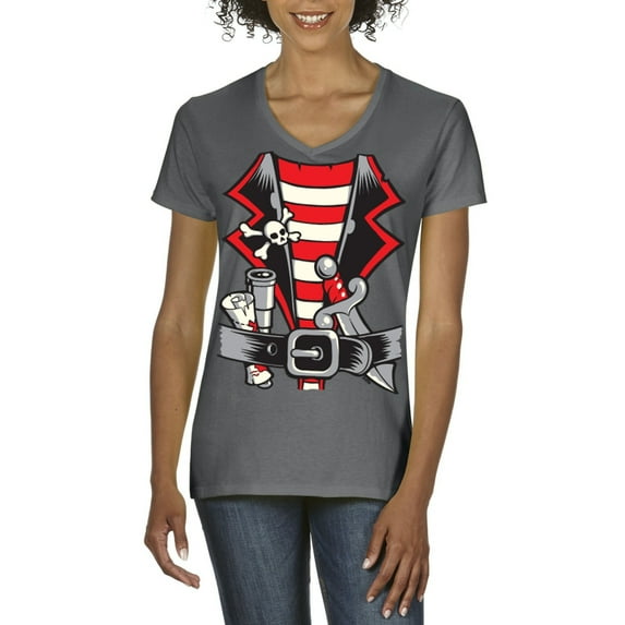 NIB - Women's T-Shirt V-Neck Short Sleeve - Pirate Costume