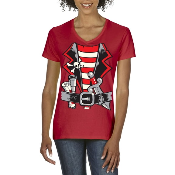 NIB - Women's T-Shirt V-Neck Short Sleeve - Pirate Costume