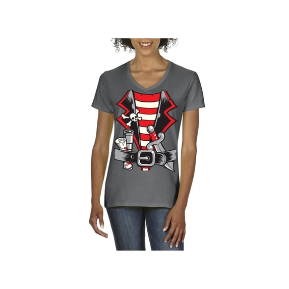 NIB - Women's T-Shirt V-Neck Short Sleeve - Pirate Costume