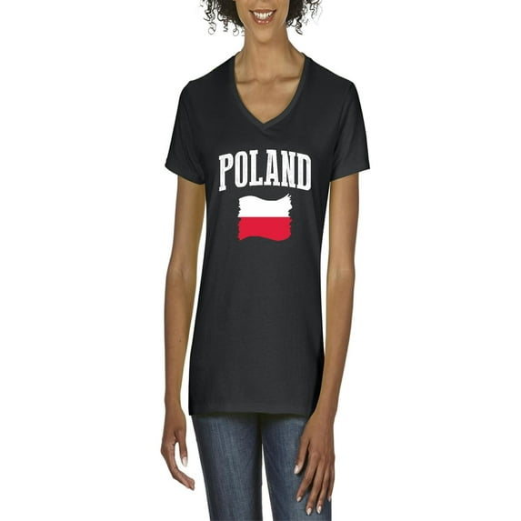 NIB - Women's T-Shirt V-Neck Short Sleeve - Poland