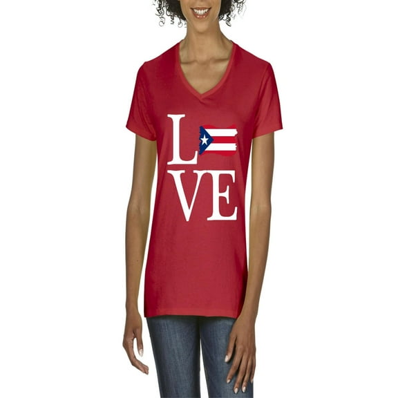 NIB - Women's T-Shirt V-Neck Short Sleeve - Puerto Rico