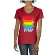 thumbnail image 1 of NIB - Women's T-Shirt V-Neck Short Sleeve - Rainbow Pride, 1 of 5