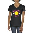 thumbnail image 1 of NIB - Women's T-Shirt V-Neck Short Sleeve - Softball Girl, 1 of 5