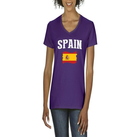 NIB - Women's T-Shirt V-Neck Short Sleeve - Spain