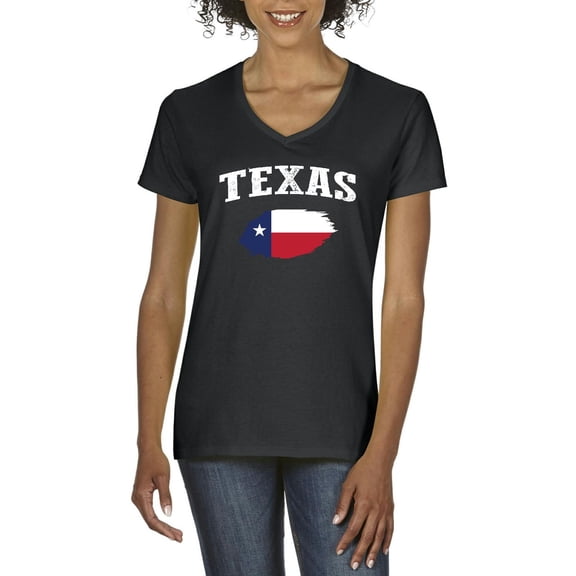NIB - Women's T-Shirt V-Neck Short Sleeve - Texas Flag