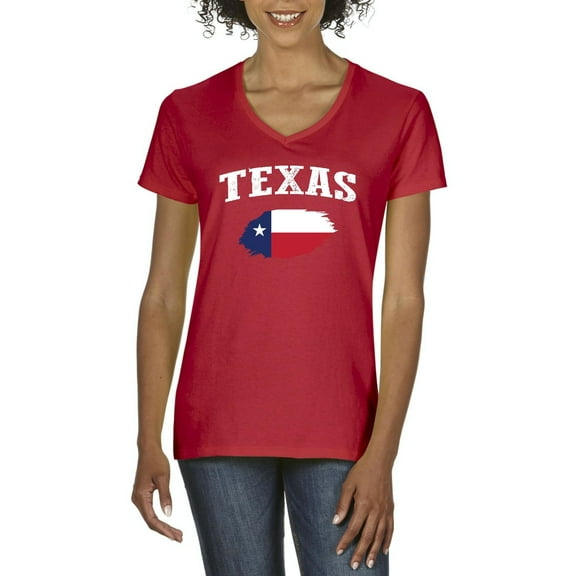 NIB - Women's T-Shirt V-Neck Short Sleeve - Texas Flag