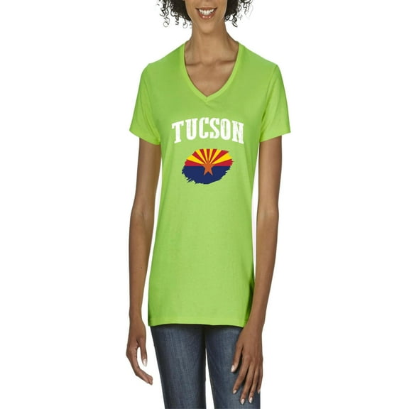 NIB - Women's T-Shirt V-Neck Short Sleeve - Tucson Arizona Flag