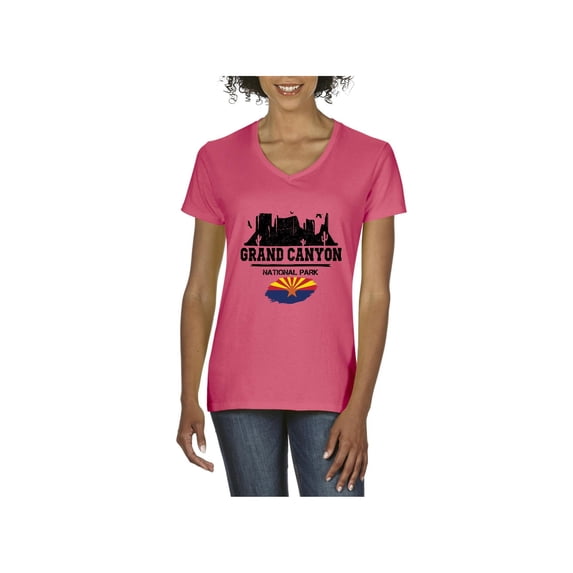 NIB - Women's T-Shirt V-Neck Short Sleeve - Arizona Grand Canyon National Park